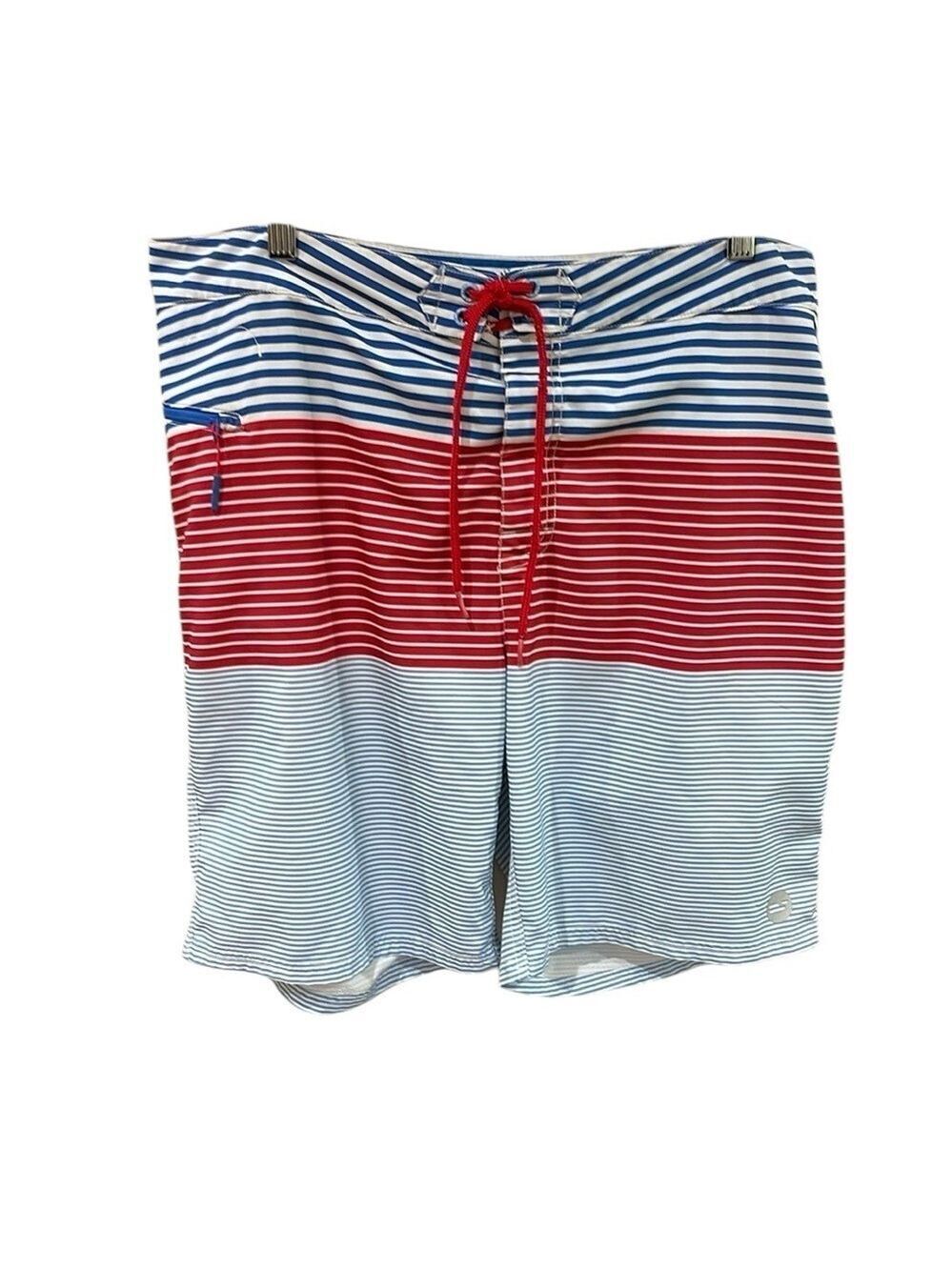 Vineyard Vines Red White Blue Stripe Board Shorts SZ 36
